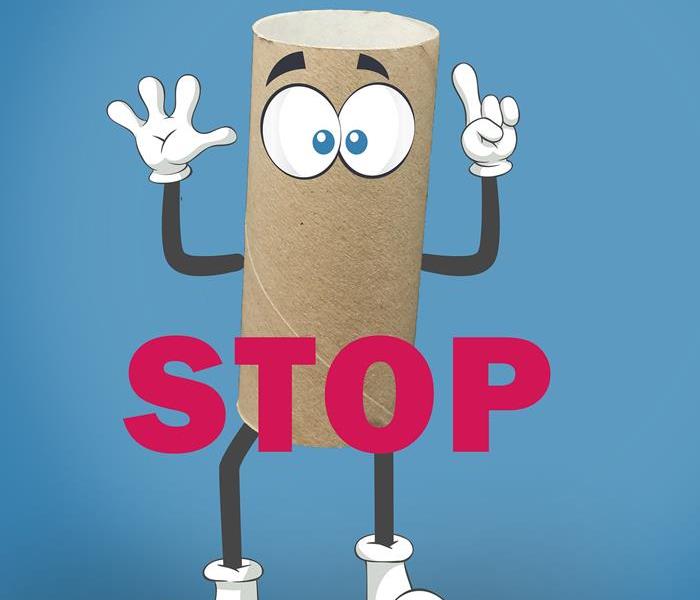 Toilet paper roll yelling stop